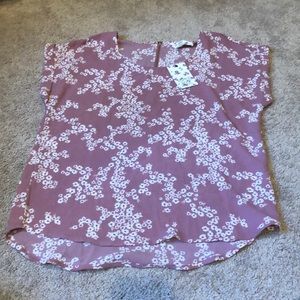 Pink floral blouse